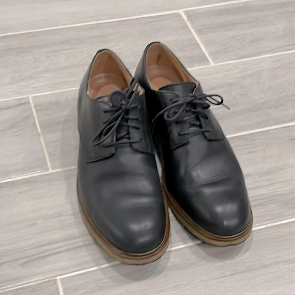 Clarks Atticus Lace Oxford, Black Leather, Men’s US Size 8.5